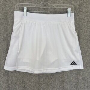 Adidas Women's Medium White Tennis Skirt Skort Built In Shorts Drawstring Gym